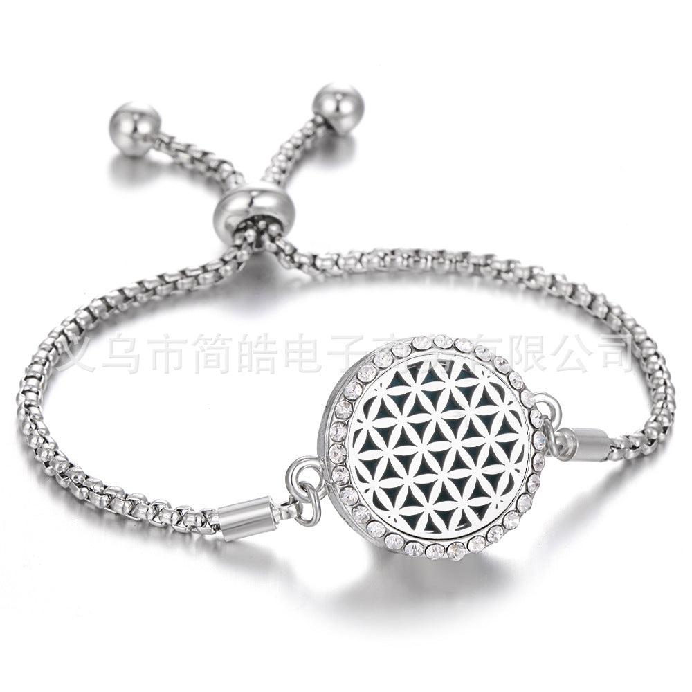 Wholesale Stainless Steel Tree of Life Hollow Aromatherapy Bracelet